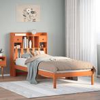 vidaXL Bed met boekenkast zonder matras grenenhout wasbruin, Verzenden, Nieuw, Bruin, Hout