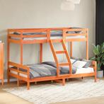 vidaXL Stapelbed massief grenenhout wasbruin 80x200/120x200, Eenpersoons, Bruin, Verzenden, Nieuw