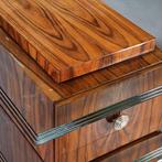 Een uniek bureau met glazen werkblad laat Art Deco ca 1950 m, Antiek en Kunst, Ophalen of Verzenden