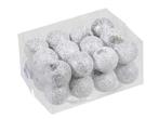 Kerstballen 4cm. 24 stuks white silver combi kunststof, Ophalen of Verzenden, Nieuw