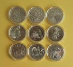 Slowakije. 5 Euro 2021/2025 (9 coins) (Zonder Minimumprijs), Postzegels en Munten, Munten | Europa | Euromunten