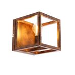 Industriële wandlamp roestbruin - Cage, Nieuw, Overige materialen, Industrieel