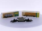 Schaal N Minitrix 3282 Container draagwagen met 2 Danzas..., Hobby en Vrije tijd, Modeltreinen | N-Spoor, Ophalen of Verzenden