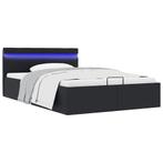 vidaXL Bedframe met opslag hydraulisch LED kunstleer zwart, Huis en Inrichting, Slaapkamer | Bedden, Overige materialen, Verzenden