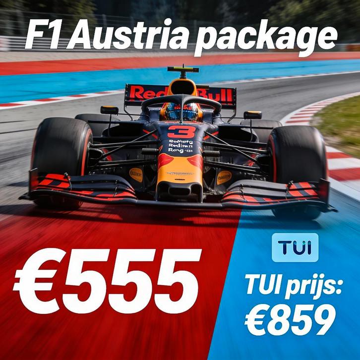 F1-pakket Oostenrijk 2026, Tickets en Kaartjes, Sport | Overige, Juni, Eén persoon