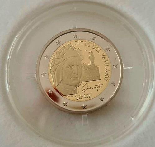 Vaticaan. 2 Euro 2021 Dante Alighieri Proof (Zonder, Postzegels en Munten, Munten | Europa | Euromunten