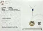 Halsketting - 14 karaat Witgoud - 3.16ct. tw. Tanzaniet -, Sieraden, Tassen en Uiterlijk, Kettingen, Nieuw