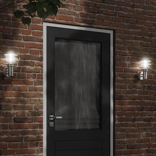 vidaXL Buitenwandlamp roestvrij staal zilverkleurig, Tuin en Terras, Buitenverlichting, Nieuw, Verzenden