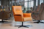 Design draai fauteuil Julie in Leder Cognac van Ojee Design, Nieuw, Leer, Ophalen of Verzenden, Design made in Holland