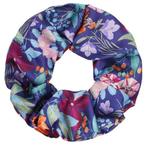 Scrunchie Haarelastiek Bloemen Print Blauw, Verzenden, Nieuw