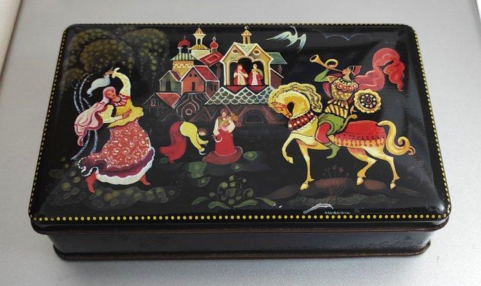 Fricke & Nacke - Doos - Metaal - decoro russo Palekh, Antiek en Kunst, Curiosa en Brocante