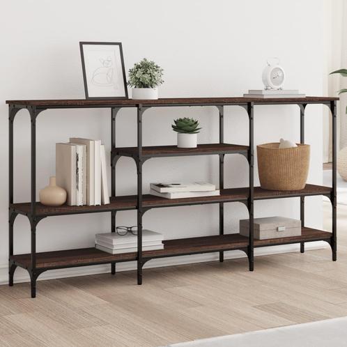 vidaXL Wandtafel 160x29x80 cm bewerkt hout bruin eikenkleur, Huis en Inrichting, Tafels | Bijzettafels, Nieuw, Verzenden