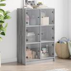 vidaXL buffetkast met deuren 68x37x109 cm bewerkt hout grijs, Minder dan 50 cm, Verzenden, 100 tot 150 cm, Nieuw