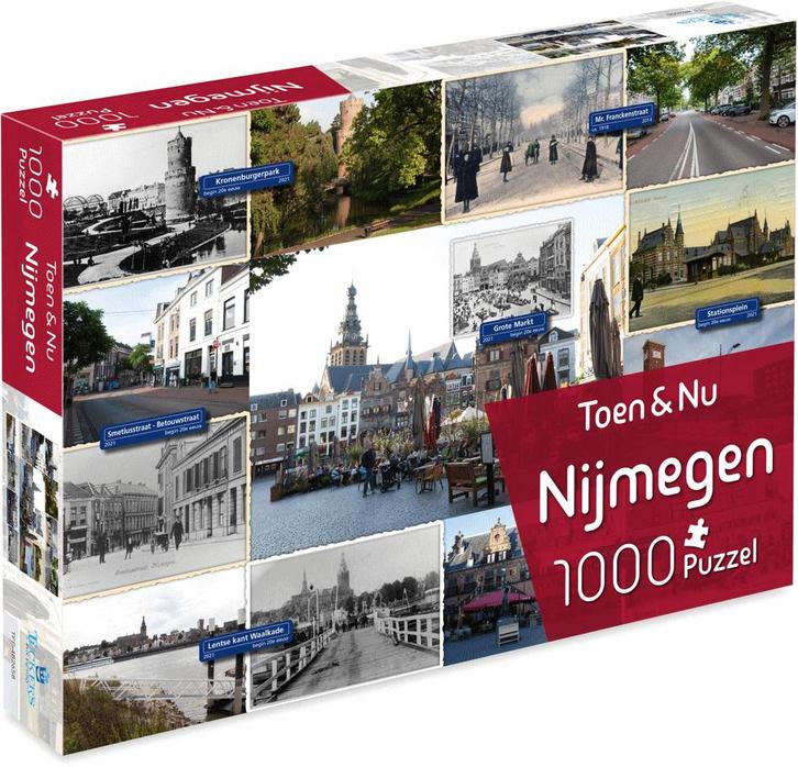 Toen & Nu - Nijmegen Puzzel (1000 stukjes) | Tuckers Fun, Hobby en Vrije tijd, Denksport en Puzzels, Nieuw, Verzenden