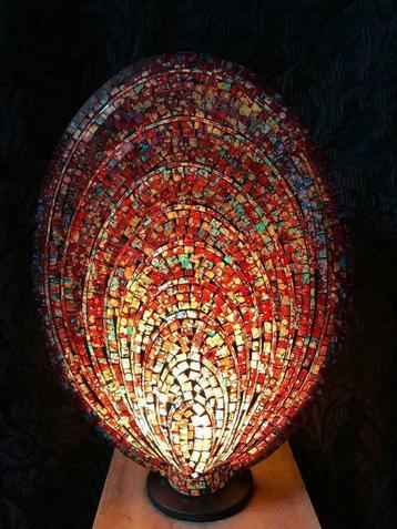 Schelp glas mozaïek lamp ca. 65 cm hoog € 150,- NIEUW ! beschikbaar voor biedingen