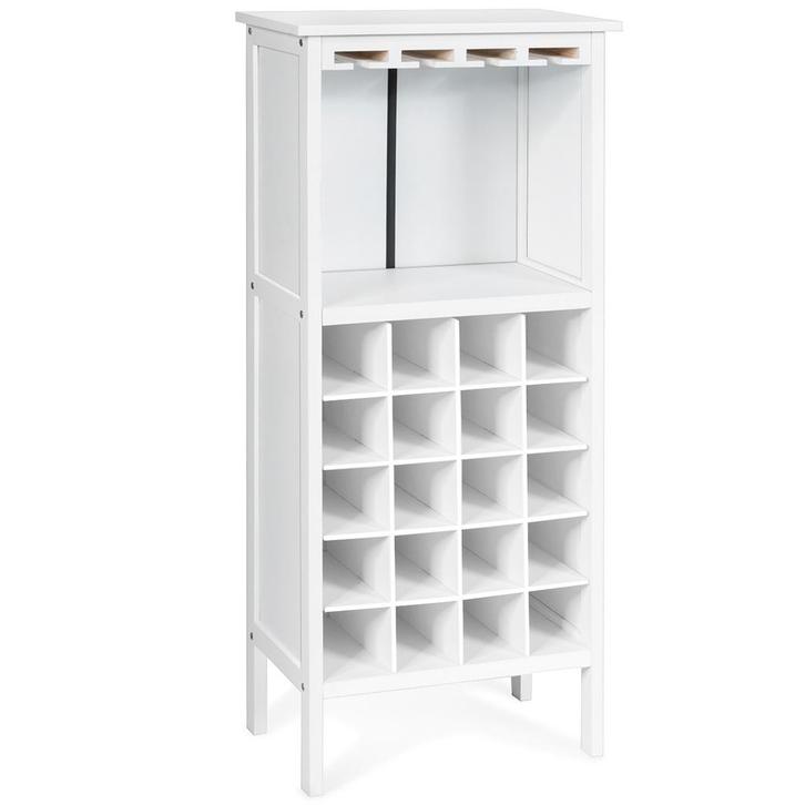 LIVSK Wijnkast voor 20 Flessen - Houten Wijnrek met Wijnglas, Huis en Inrichting, Woonaccessoires | Wijnrekken, Nieuw, Verzenden