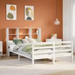 vidaXL Bed met boekenkast zonder matras grenenhout wit, Huis en Inrichting, Slaapkamer | Bedden, Verzenden, Wit, 200 cm, 160 cm