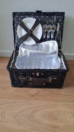 Picknickmand - picknickmand - Koper, Leder, riet, kunststof