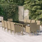 vidaXL 11-delige Tuinset poly rattan beige, Meer dan 8 zitplaatsen, Nieuw, Tuinset, Verzenden