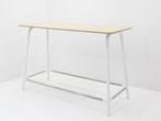 Statafel Sedus - 160x70cm - akazia - 4-poot wit en chroom, Huis en Inrichting, Tafels | Eettafels, Ophalen of Verzenden, Gebruikt