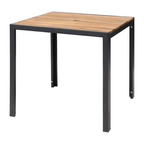 Terrastafel acaciahout en staal - vierkant 80x80cm, Zakelijke goederen, Horeca | Keukenapparatuur, Nieuw in verpakking, Verzenden