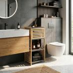 Badkamerrek Kydesby bamboe 83x39x30 cm naturel en grijs [en., Huis en Inrichting, Badkamer | Badkamermeubels, Verzenden, Nieuw