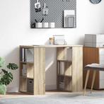 vidaXL Bureau met plank Sonoma eiken 90 x 50 x 75 cm Bewerkt, Huis en Inrichting, Verzenden, Nieuw