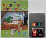 Kikker kleur- en stickerboek + 12 Bruynzeel kleurpotloden, Gelezen, Verzenden