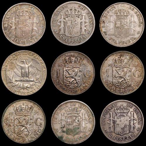 Wereld. Lote de 9 monedas 1870/1964 (Zonder Minimumprijs), Postzegels en Munten, Munten | Europa | Niet-Euromunten