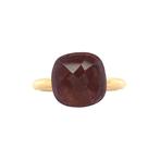 Gouden ring met kleursteen 14 karaat, Verzenden, Zo goed als nieuw, Rood, Goud