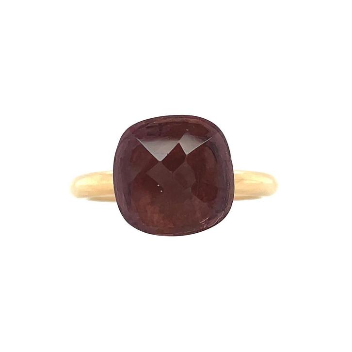 Gouden ring met kleursteen 14 karaat, Sieraden, Tassen en Uiterlijk, Ringen, Rood, Zo goed als nieuw, Goud, Verzenden