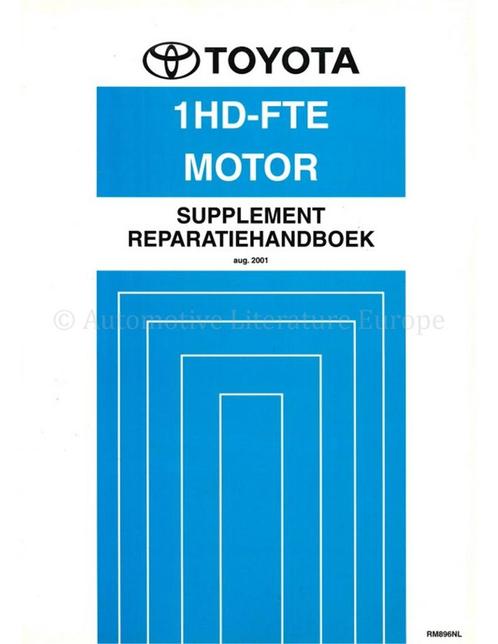 2001 TOYOTA LAND CRUISER 1HD-FTE MOTOR (SUPPLEMENT), Auto diversen, Handleidingen en Instructieboekjes