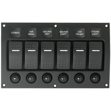 Talamex Schakelpaneel Curved met 6 schakelaars 12/24 Volt beschikbaar voor biedingen