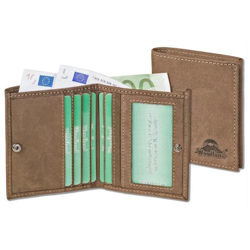 Woodland Kleine Leren Portemonnee RFID - Compact - Bruin, Sieraden, Tassen en Uiterlijk, Portemonnees, Bruin, Nieuw, Overige merken