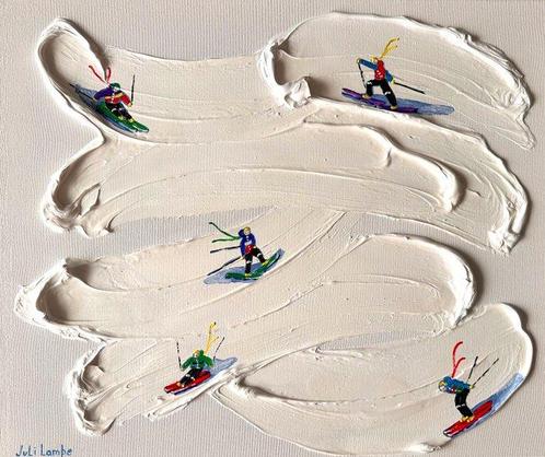 Juli Lampe (1980) - Ski Lovers ascent to Alpi Pennine., Antiek en Kunst, Kunst | Schilderijen | Modern