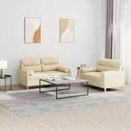 vidaXL 2-delige Loungeset met kussens stof crèmekleurig, Huis en Inrichting, Verzenden, Nieuw, Vierpersoons of meer, Stof
