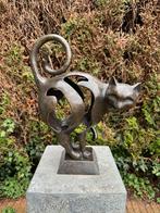 Bronzen Kat - Sculptuur - Interieur - Kantoor, Tuin en Terras, Verzenden, Nieuw, Metaal, Abstract beeld