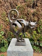 Bronzen Kat - Sculptuur - Interieur - Kantoor, Tuin en Terras, Tuinbeelden, Nieuw, Abstract beeld, Metaal, Verzenden