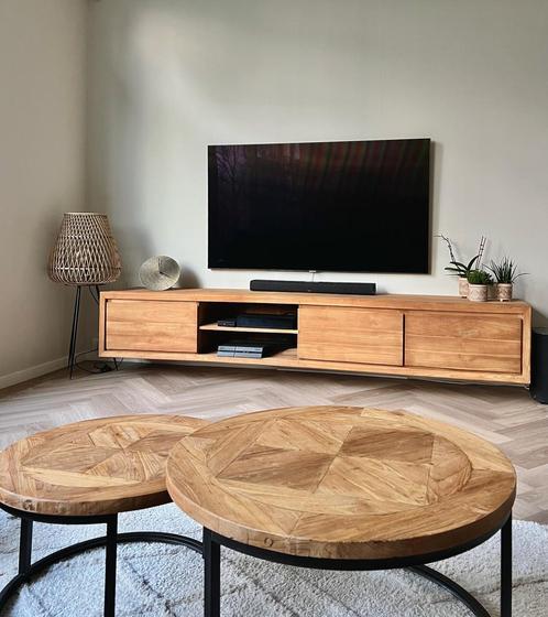 Zwevend TV meubel | teak hout | 130 tm 300cm | v.a. €475, Huis en Inrichting, Kasten | Televisiemeubels, Nieuw, Teakhout, Ophalen of Verzenden