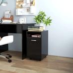 vidaXL Bijzetkast met wielen 33x38x60 cm bewerkt hout zwart, Huis en Inrichting, Kasten | Overige, Verzenden, Nieuw