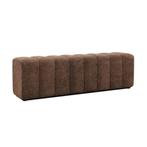 *WOONWINKEL* Bankje 160 Cm Donkerbruine Stof, Huis en Inrichting, Verzenden, Nieuw, Stof