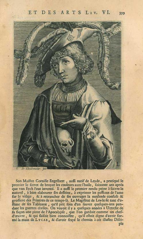 Portrait of Lucas van Leyden, Antiek en Kunst, Kunst | Etsen en Gravures