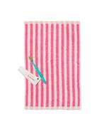 HEMA Gastendoek 33x50cm zware kwaliteit streep roze, Verzenden, Nieuw, Roze