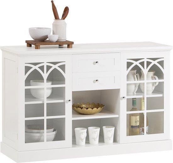 2dekans | SoBuy FSB79-W Dressoir - Witte Keukenkast met, Huis en Inrichting, Kasten | Dressoirs, Zo goed als nieuw, Ophalen of Verzenden
