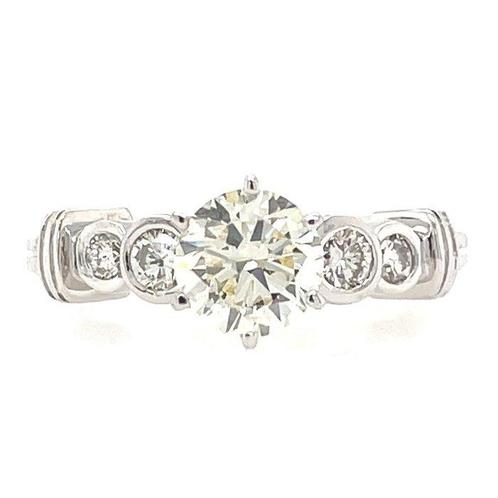 14 karaat Witgoud - Ring - 1.37 ct Diamant - Diamanten, Sieraden, Tassen en Uiterlijk, Antieke sieraden