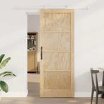 vidaXL Schuifdeurset Natuurlijk en wit 83 x 211 cm, Doe-het-zelf en Verbouw, Deuren en Horren, Verzenden, Nieuw