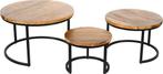 Boltze Tafel Lapjo 3 dlg. Set 3 Salontafel H 30-50 cm B, Huis en Inrichting, Woonaccessoires | Overige, Verzenden, Nieuw