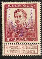 België 1915 - Spoorwegzegel - Gevleugeld wiel - 5 Franc, Postzegels en Munten, Postzegels | Europa | België, Gestempeld