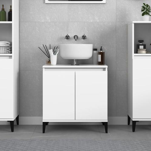 vidaXL Wastafelkast 58x33x60 cm bewerkt hout wit, Huis en Inrichting, Tafels | Kaptafels, Nieuw, Verzenden