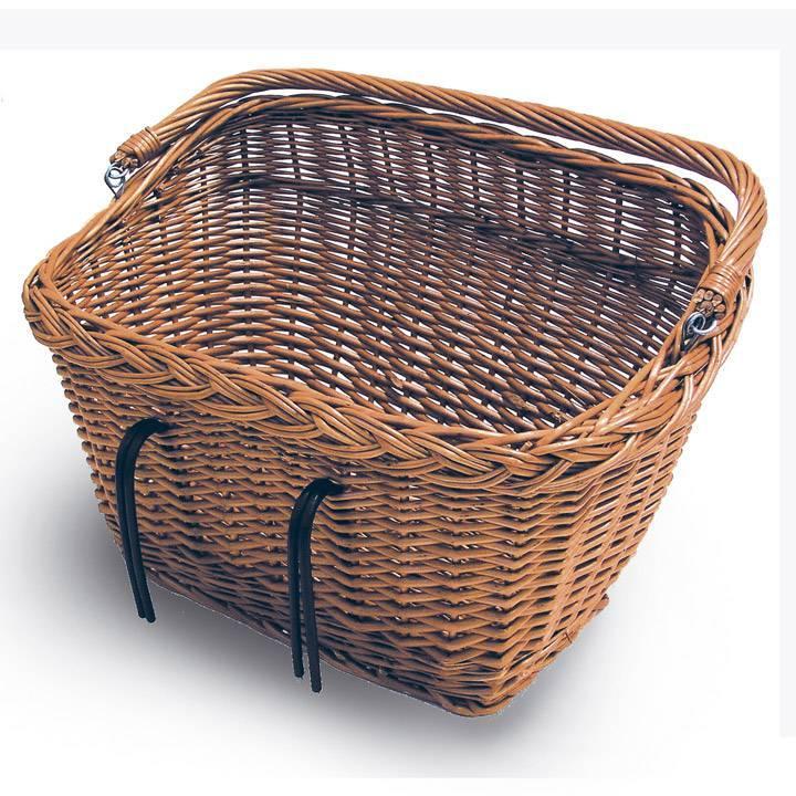 Basil mand riet Dublin vierk buik, Fietsen en Brommers, Fietsaccessoires | Fietsmanden, Nieuw, Verzenden